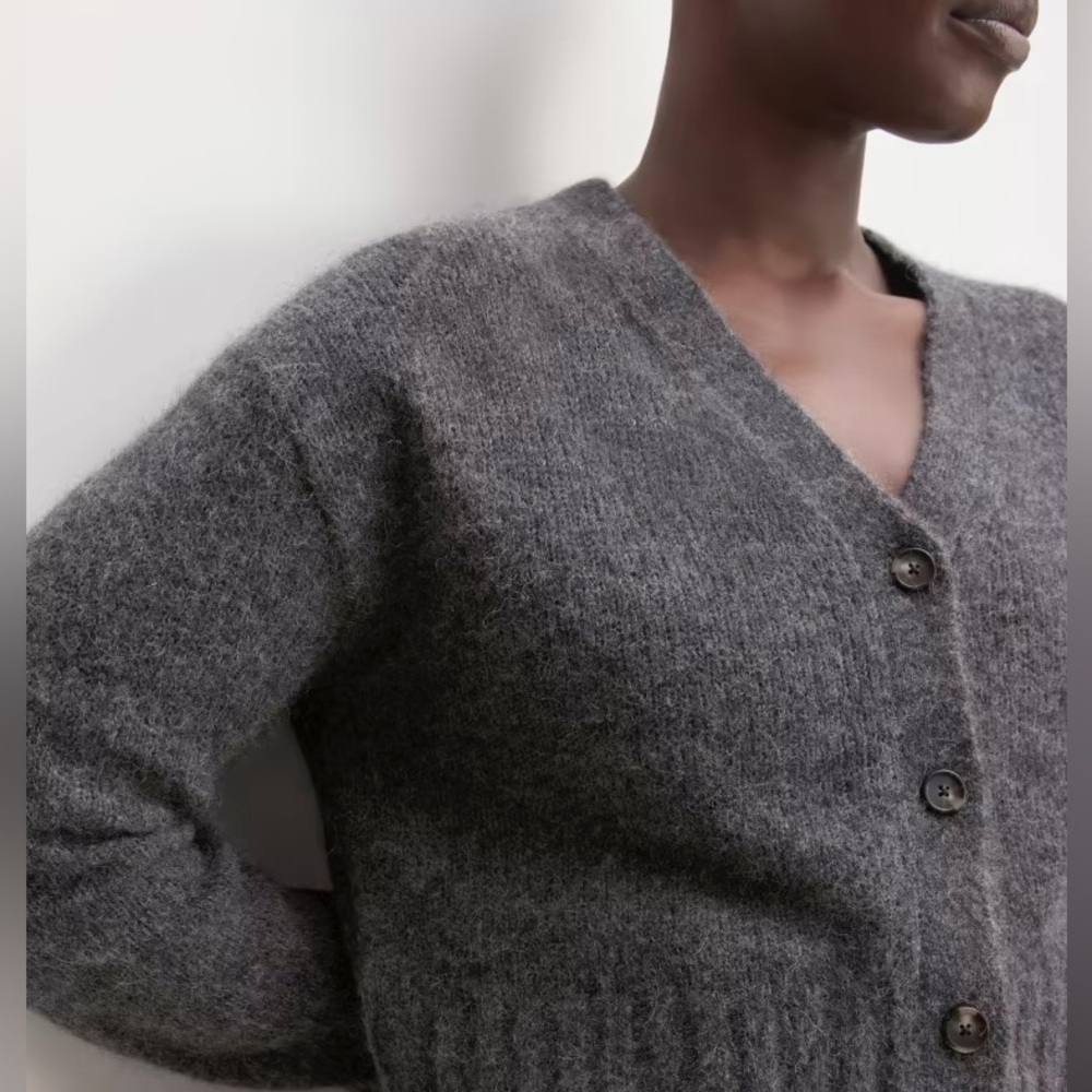 The Alpaca V-Neck Cropped Cardigan